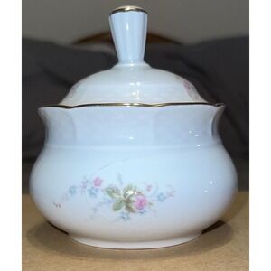 TK Thun Rosebud Sugar Bowl And Creamer, Czechoslovakia